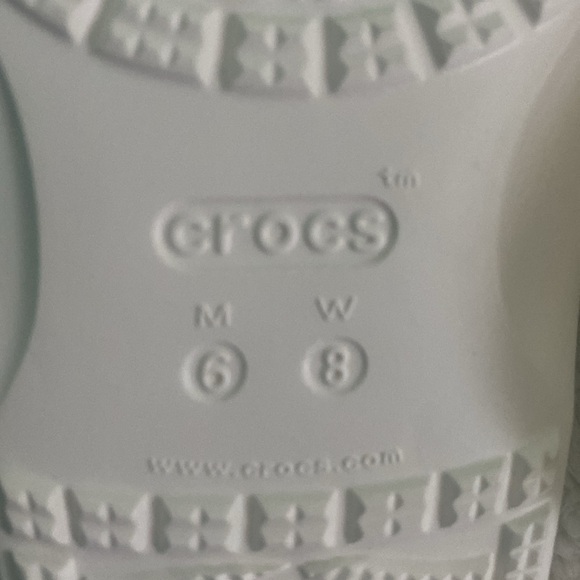 Crocs Classic Glitter 2 Slide Sandal, White with Silver Metallic - Picture 8 of 9